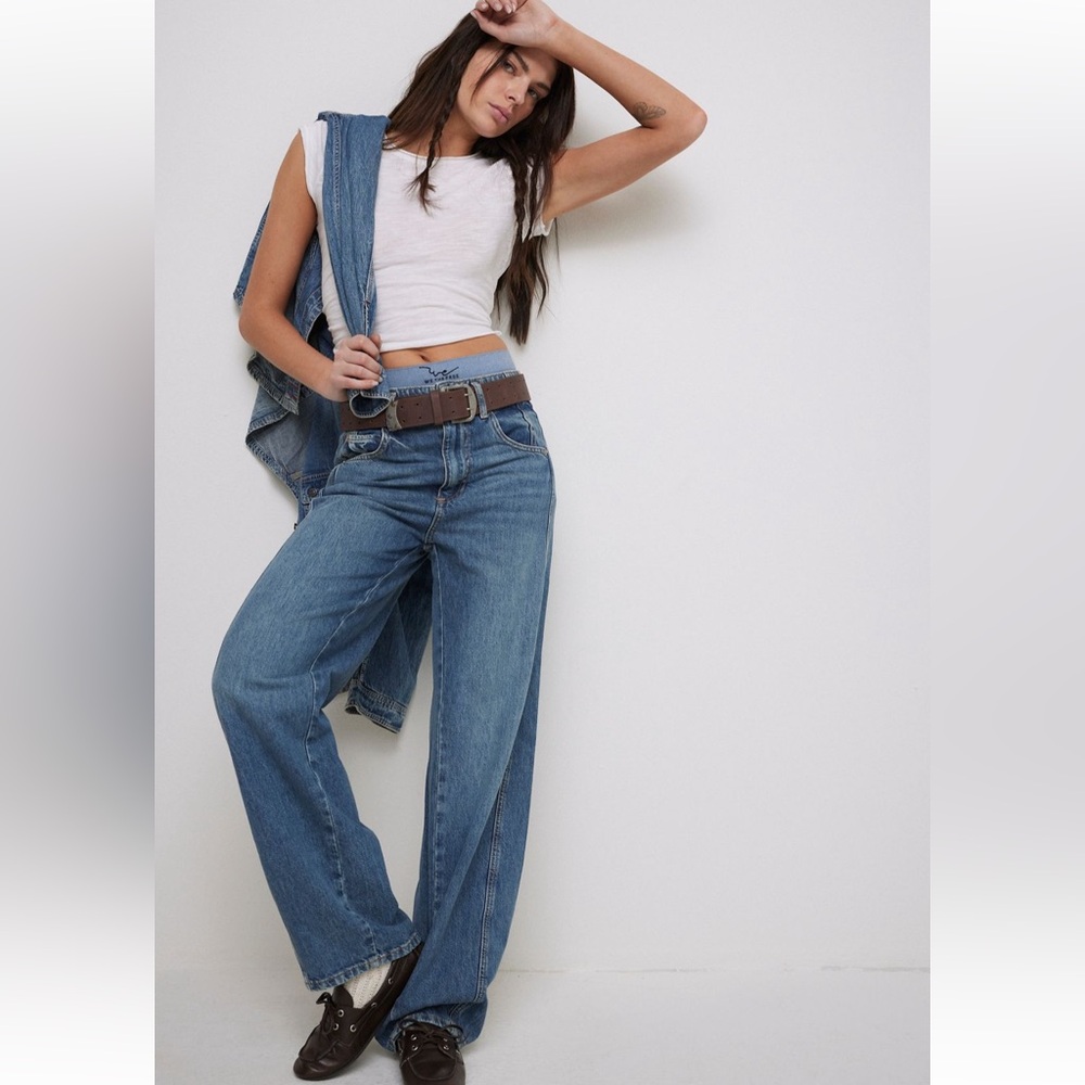 Free People We the Free Aster High Rise Straight Jeans